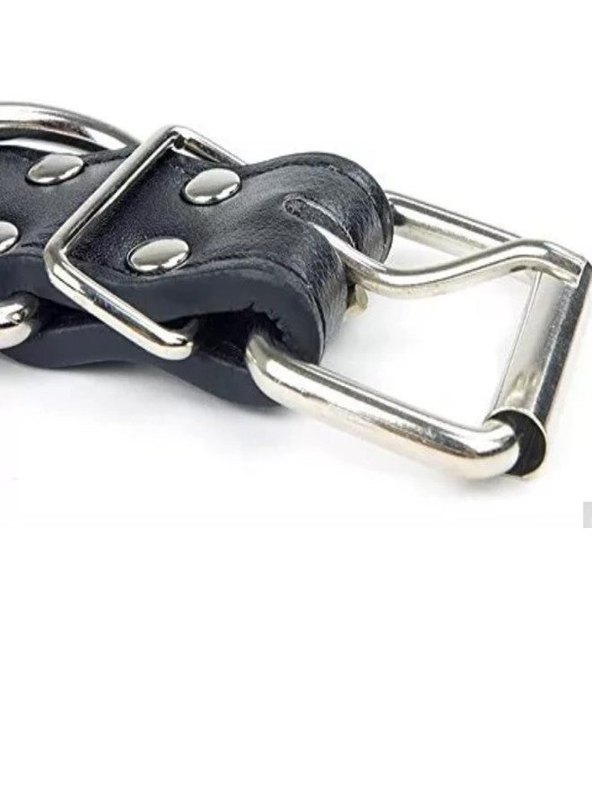 KittuPet طوق كلاب من الجلد المرصع بالمسامير من KittuPet، مع مسامير برشام من جلد البولي يوريثان، مناسب لكلاب البيتبول، وطوق قطط متين من الجلد المرصع بالمسامير للحيوانات الأليفة متوسطة وكبيرة الحجم، 2.17 بوصة - Image 4